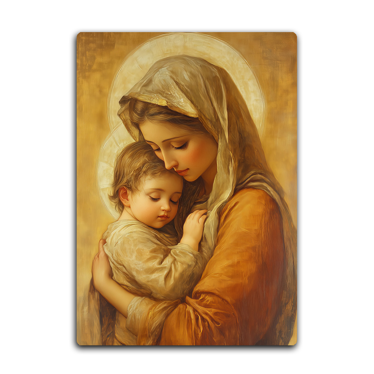 Divine Embrace – Mother Mary & Child Jesus  Metal Wall Art
