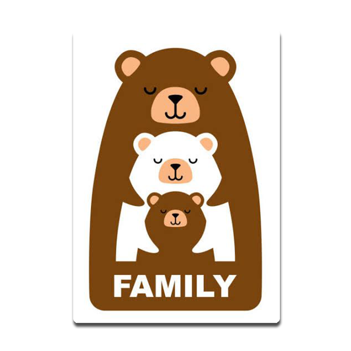 “Bear Family Love” Kids Metal  Wall Art