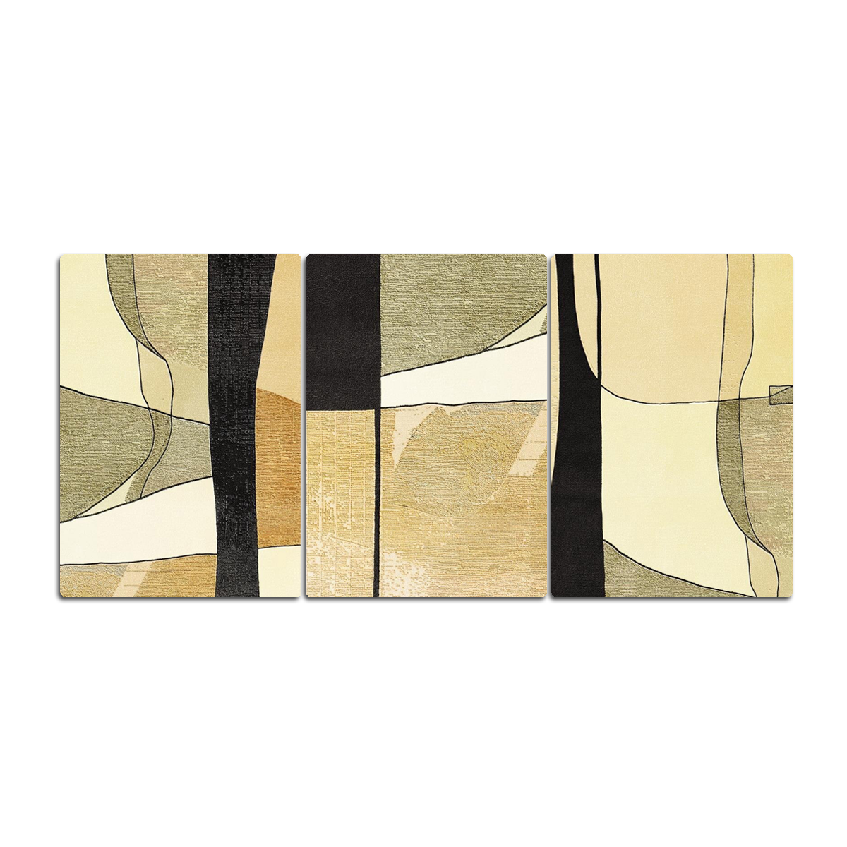 "Modern Tranquility" – 3-Panel Abstract Metal Wall Art