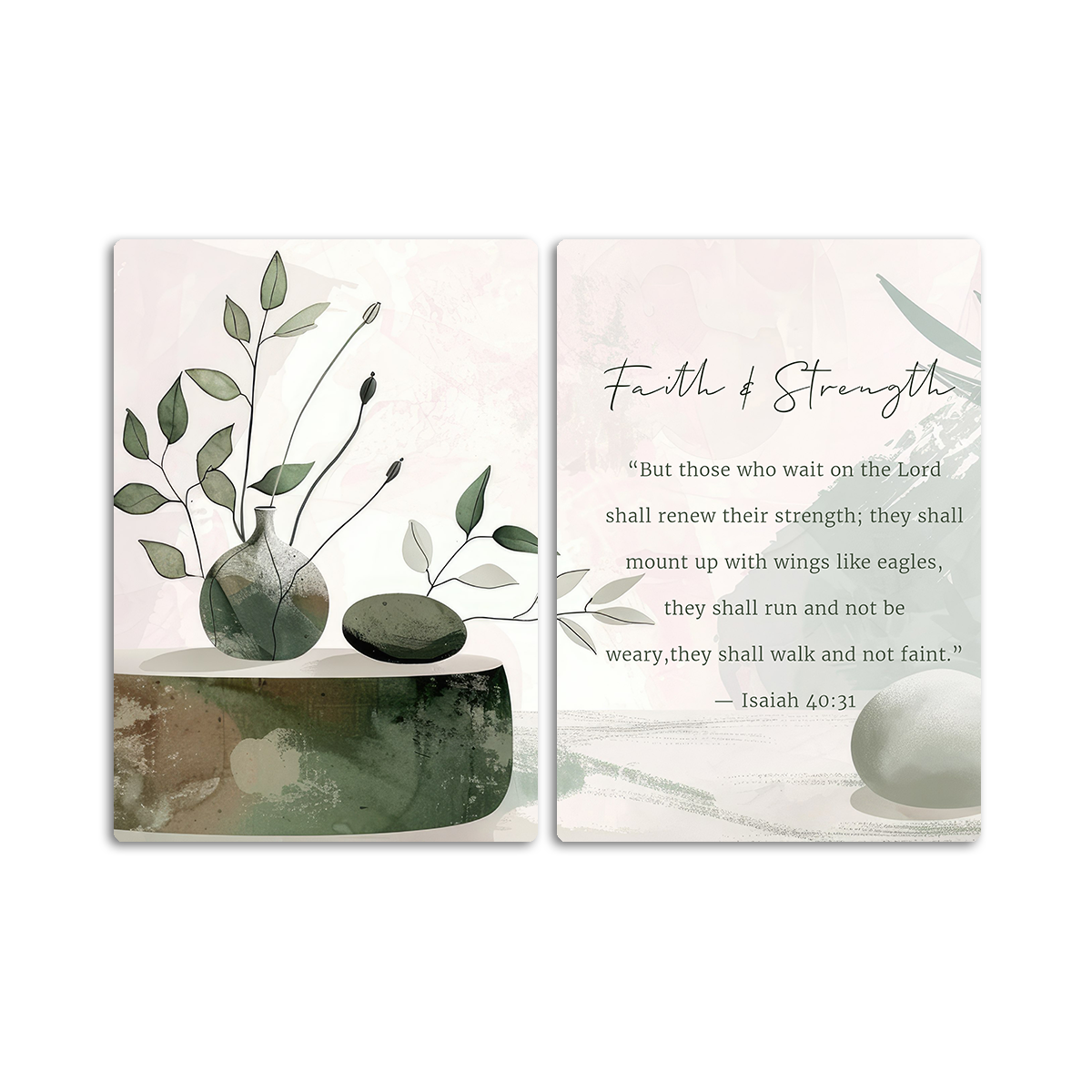 Faith & Strength – Isaiah 40:31 - 2 Panel Metal  Wall Art