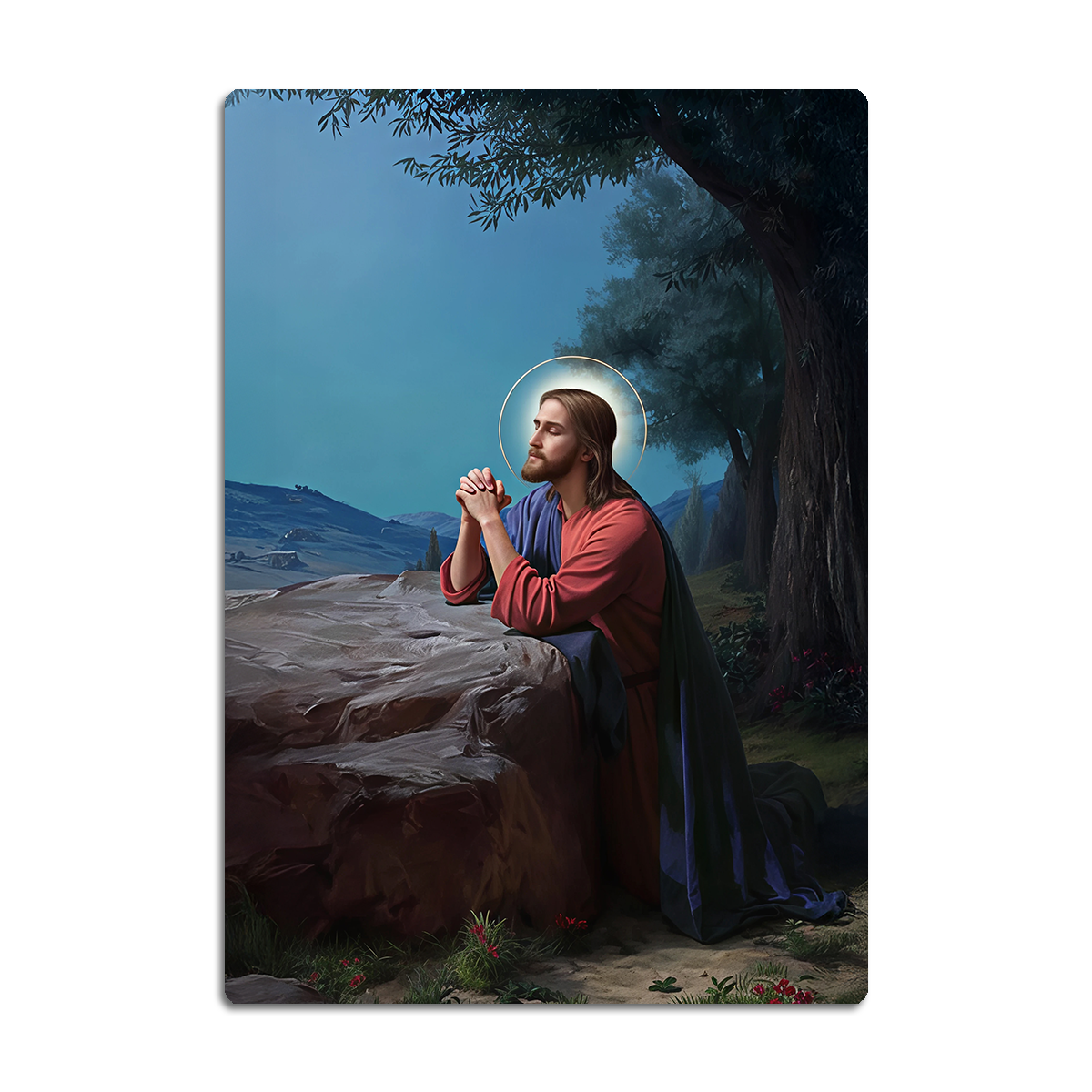 “Christ in Prayer” – Christian Wall Art | HD Metal Print