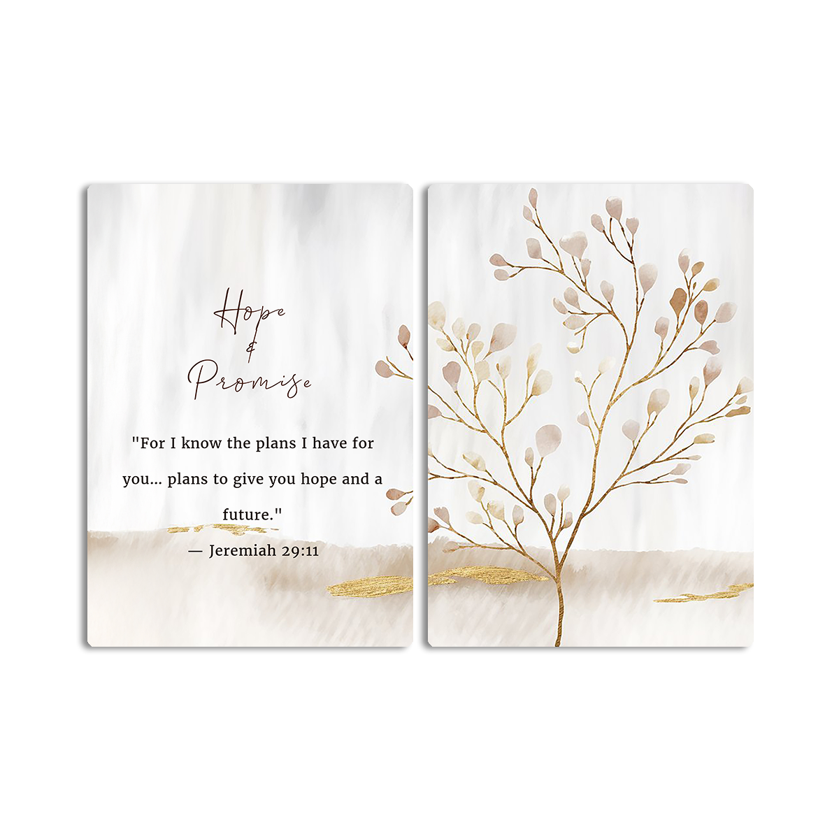 Hope & Promise – Jeremiah 29:11 - 2 Panel Metal Wall Art