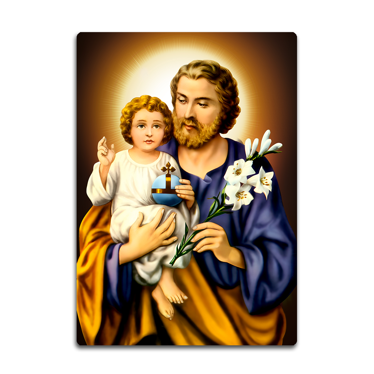 Saint Joseph and Child Jesus – Guardian of Love HD Metal Wall Art