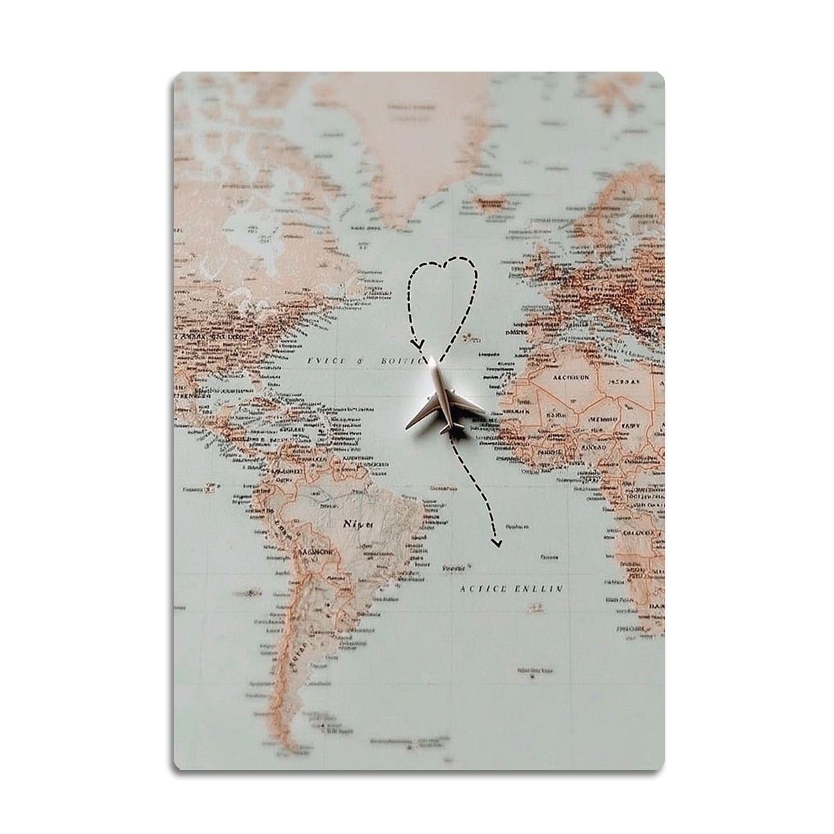 “Love in the Air” – Travel Map  Metal Wall Art