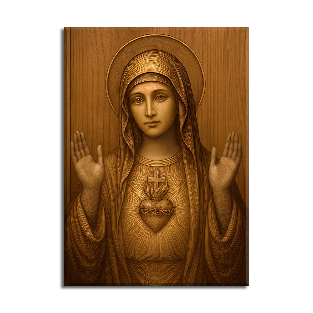 Immaculate Heart of Mary – Wood of Grace - Acrylic Wall Art