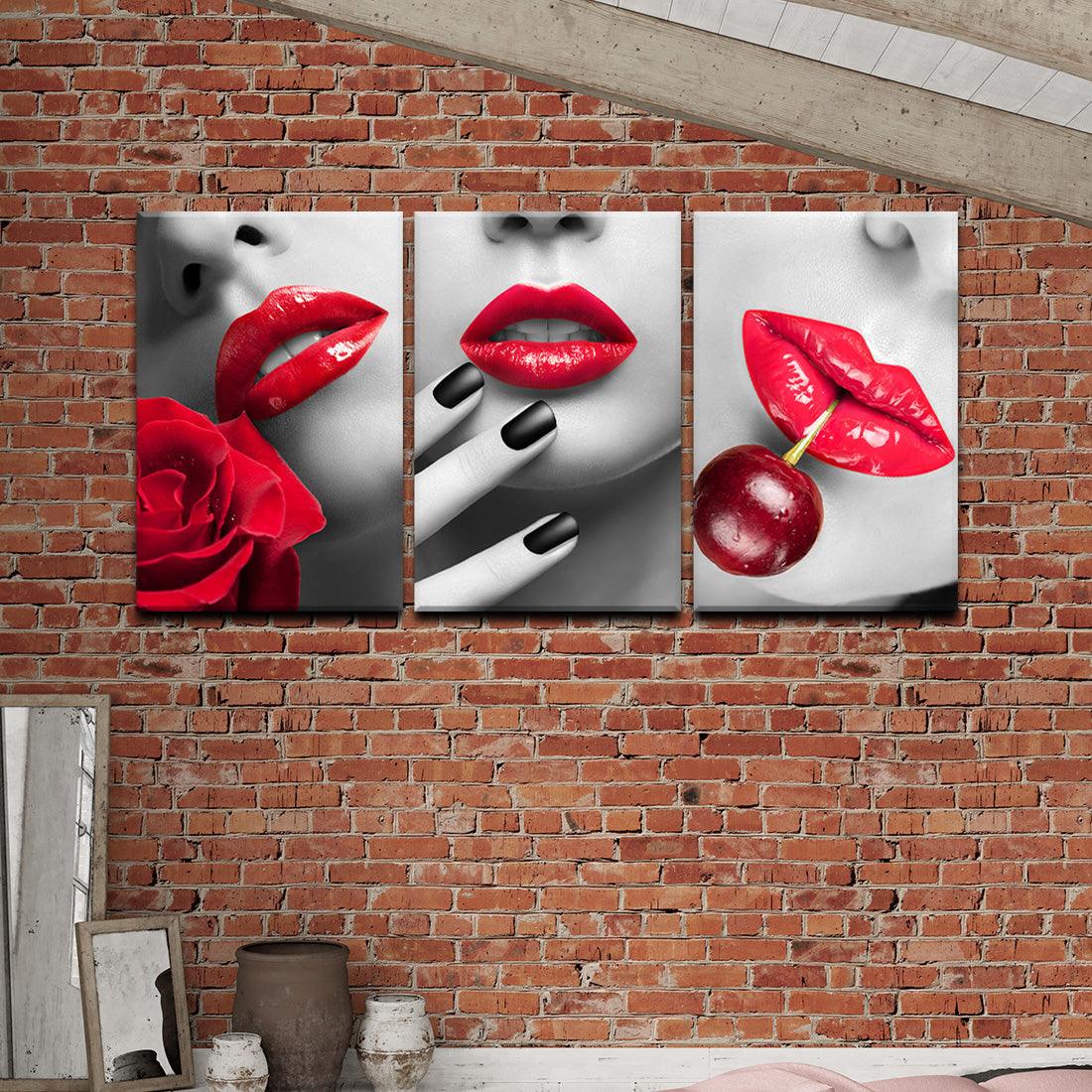 Cherry Rose Kiss - 3Panel - PixMagic