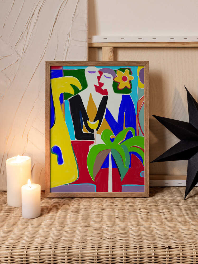 Vibrant Lovers Metal Wall Art