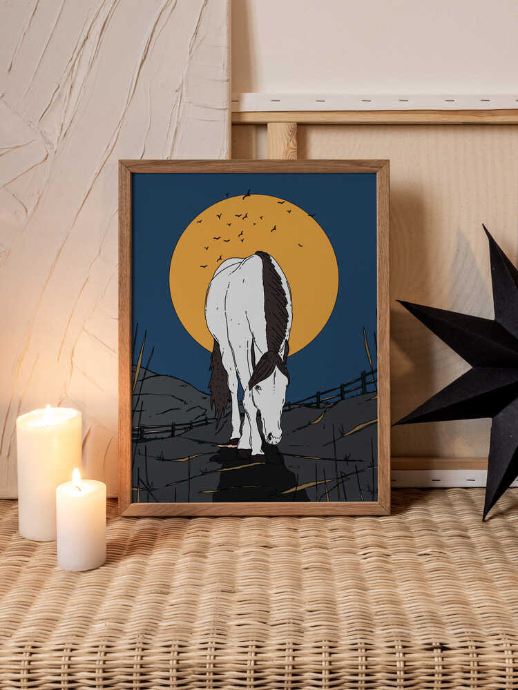 Moonlit Path – Minimalist  Metal Wall Art
