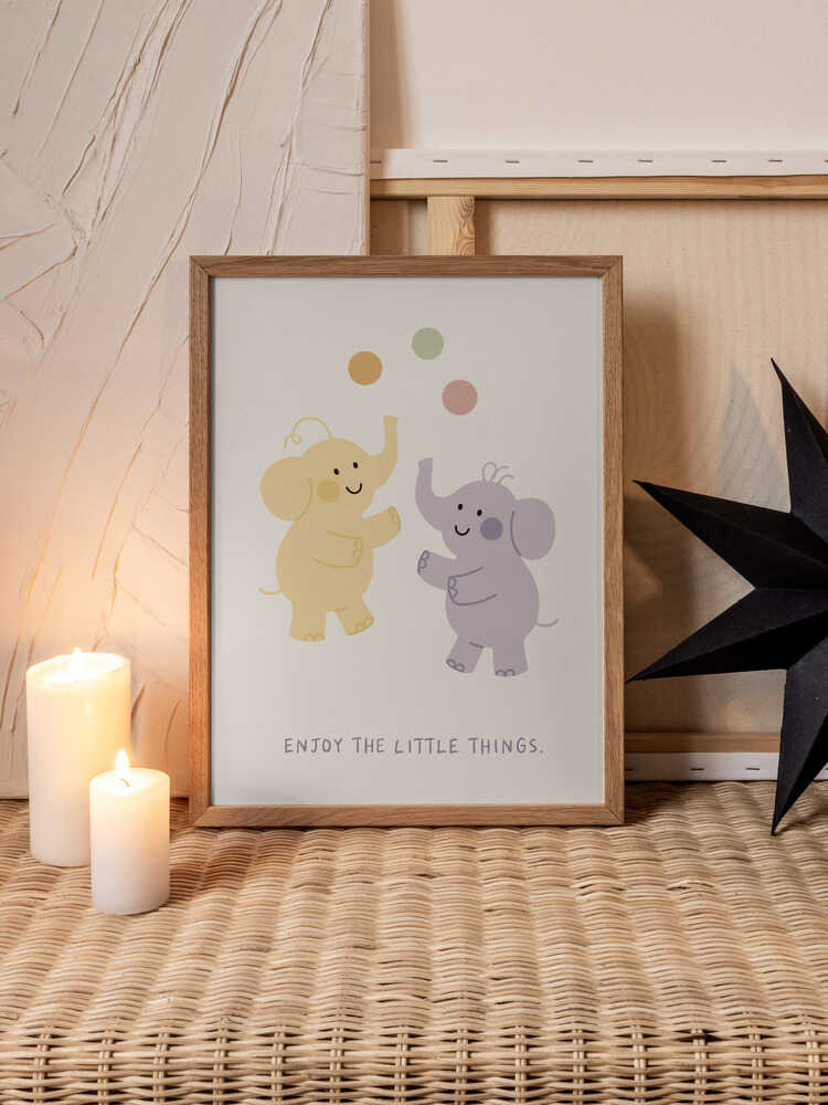 Enjoy the Little Things – Elephant Nursery Metal Wall Art