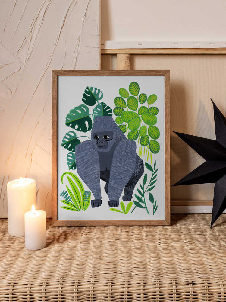 Gentle Jungle Gorilla – Kids Metal Wall Art