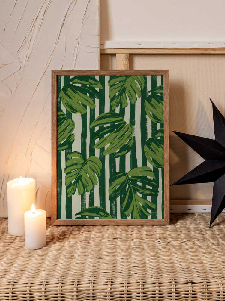 Green Escape – Modern Floral Metal Wall Art