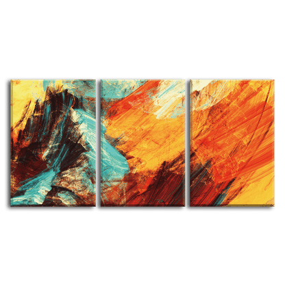Chromatic Brushstroke Trio - 3Panel.