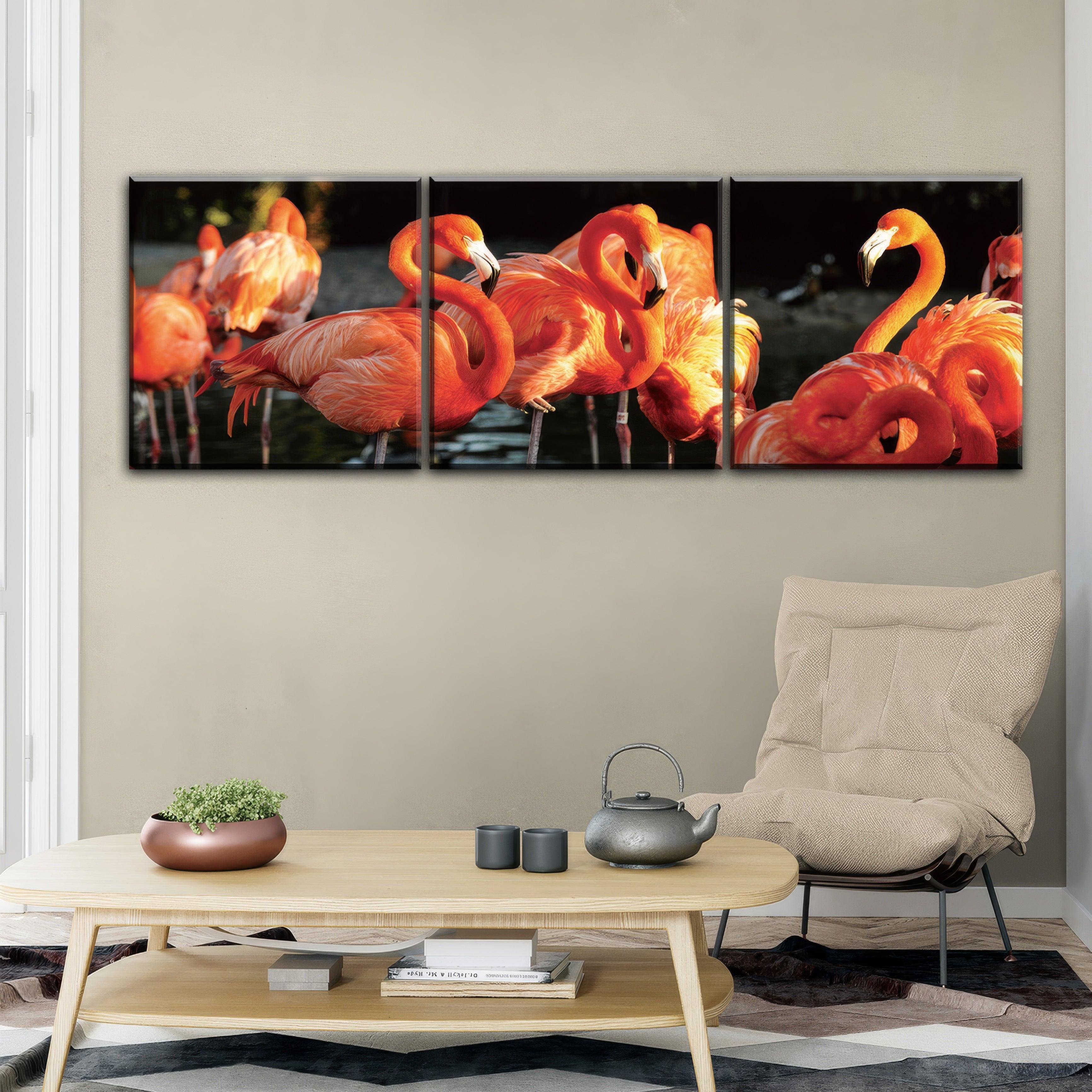 Flamingo Sunset - 3Panel.