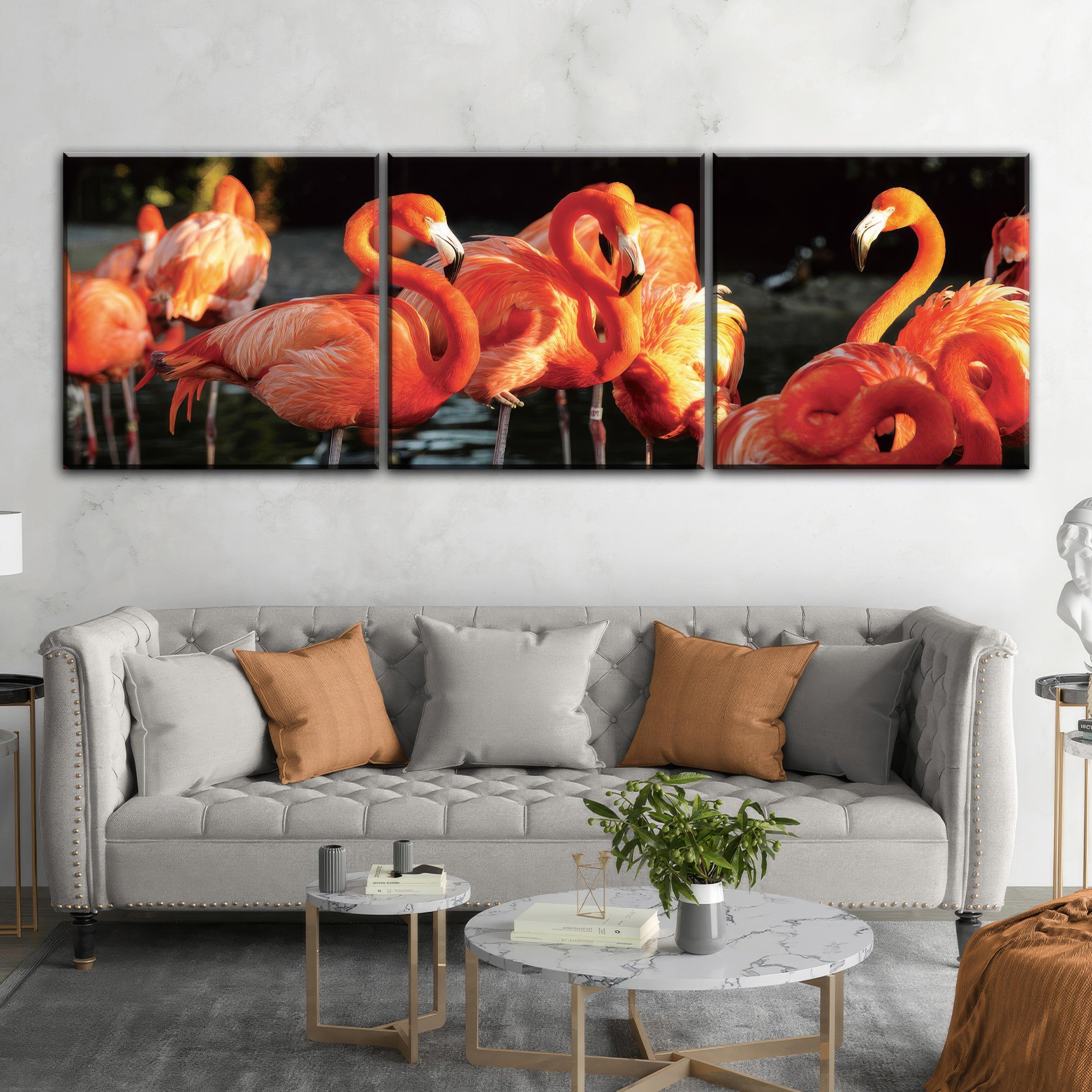 Flamingo Sunset - 3Panel.