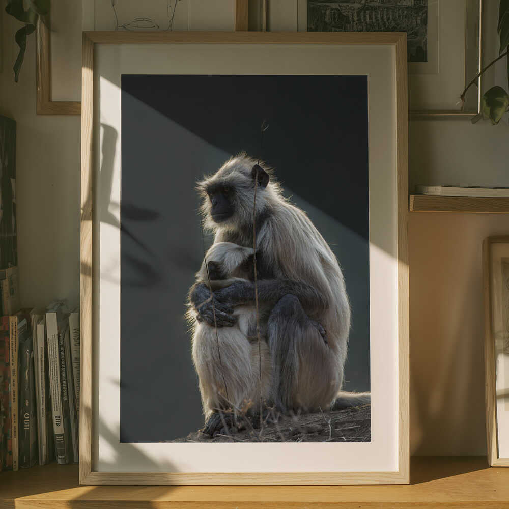 Silent Shelter – Monkey & Baby Animal Metal Wall Art