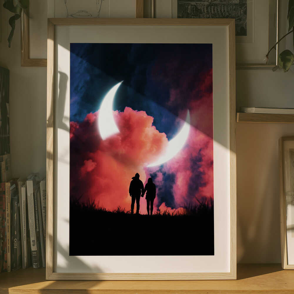 Moonlit Love Metal Wall Art