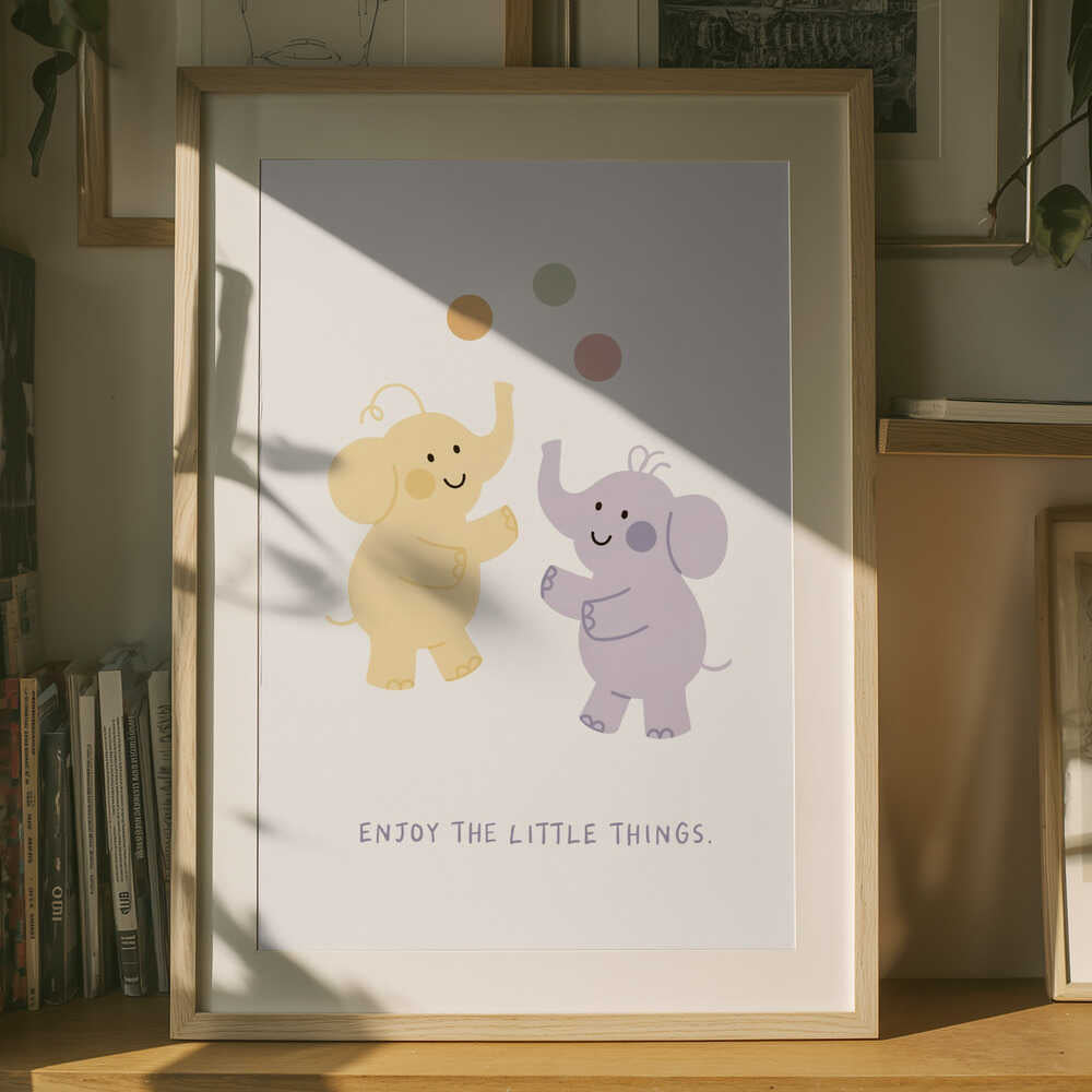 Enjoy the Little Things – Elephant Nursery Metal Wall Art