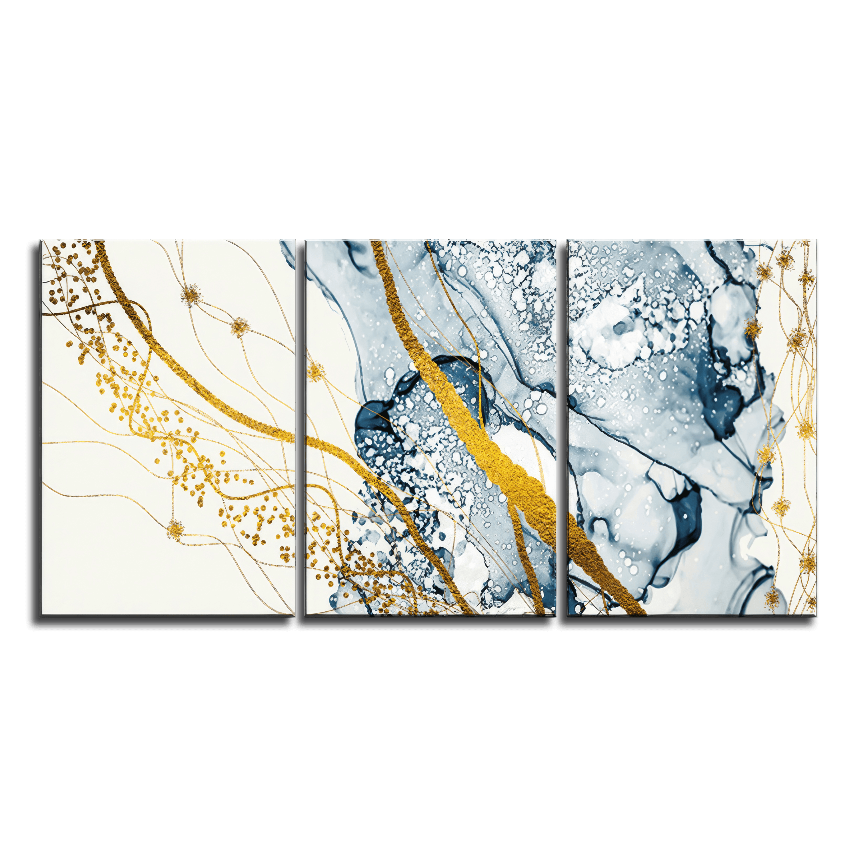 Gilded Marbled Elegance - 3Panel.