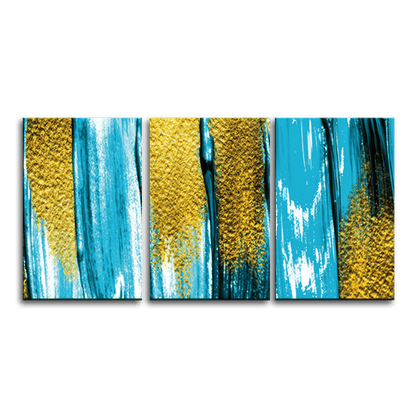 Golden Cascade Triptych - 3panel.
