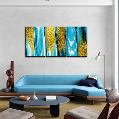 Golden Cascade Triptych - 3panel.