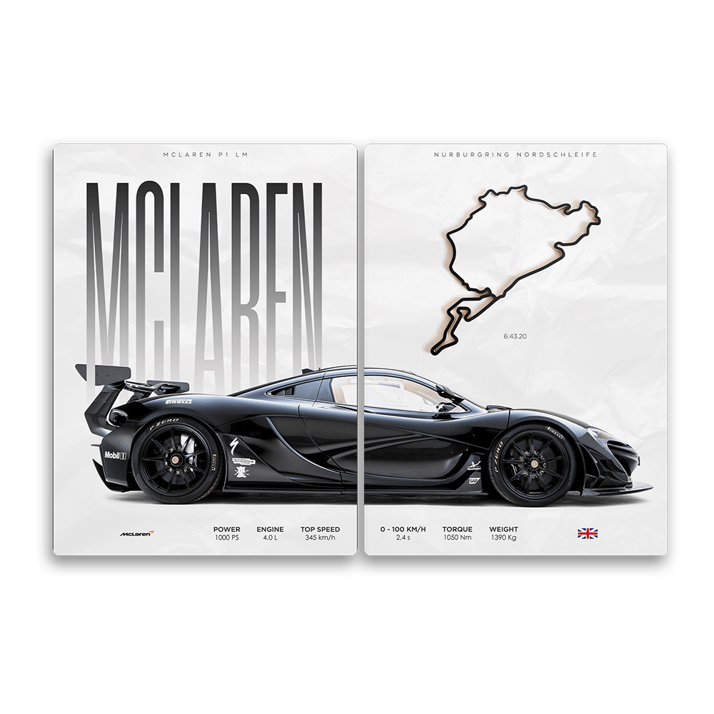 McLaren P1 LM - 2 Panel - HD Metal Print - PixMagic