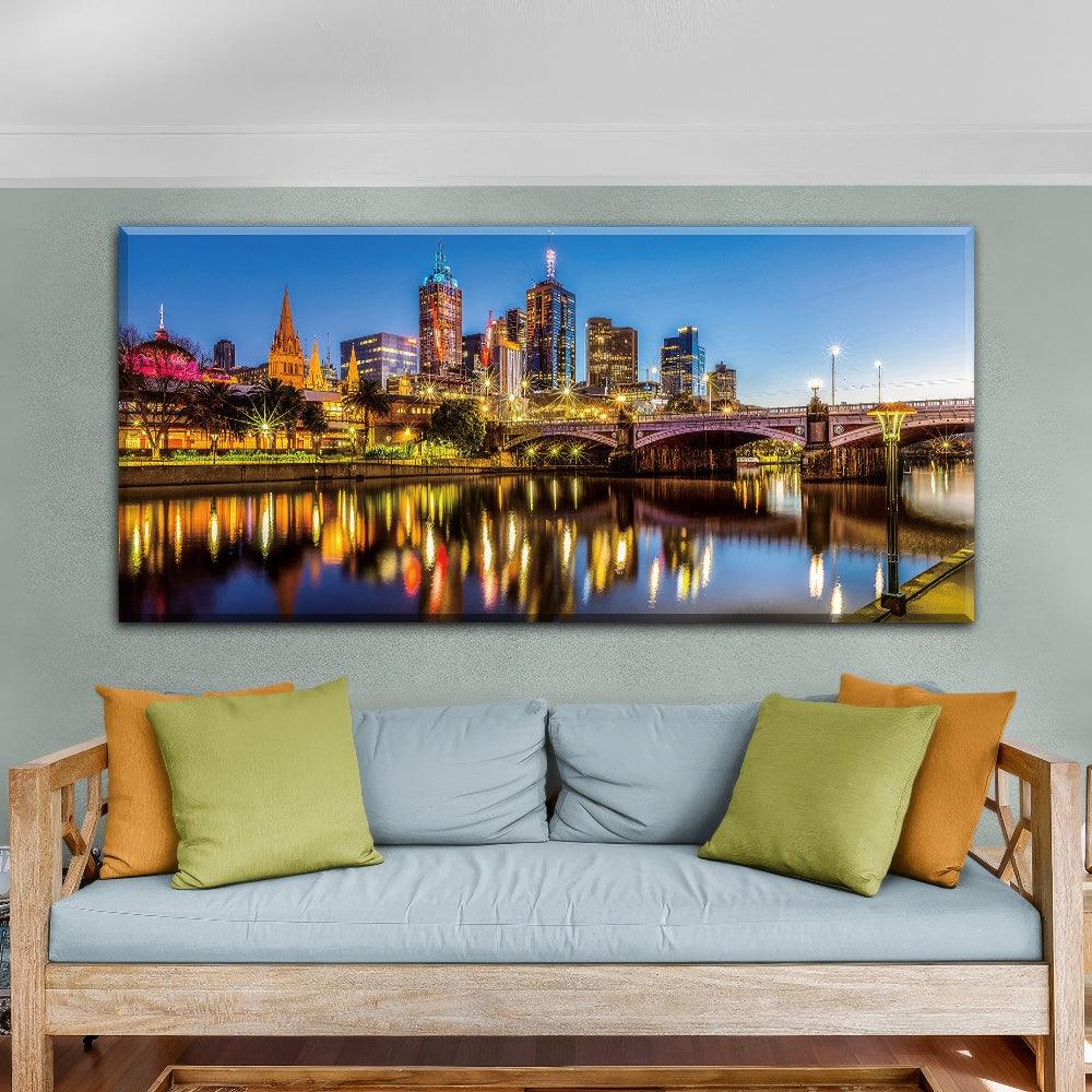 Melbourne Cityscape Reflection - PixMagic