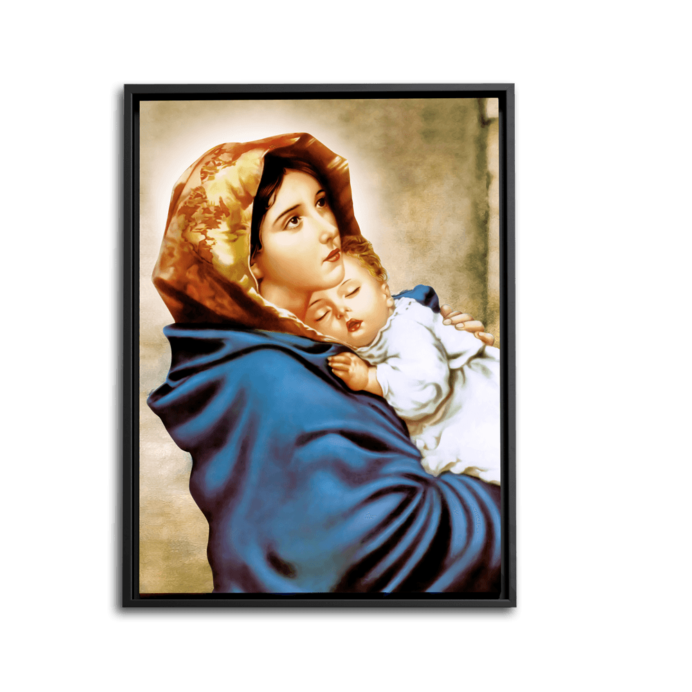 Mother Mary & Baby Jesus - Framed - PixMagic
