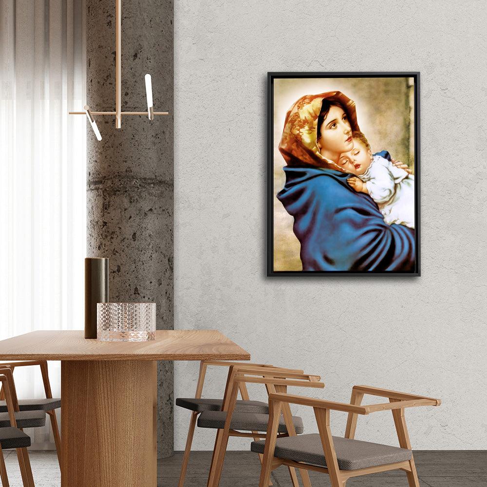 Mother Mary & Baby Jesus - Framed - PixMagic