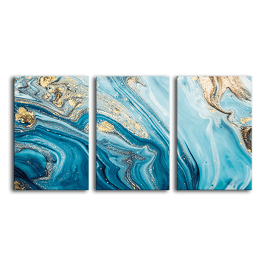 Oceanic Swirl Elegance - 3Panel.