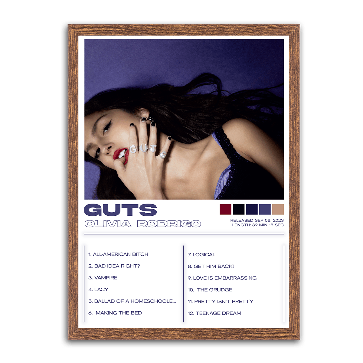 Olivia Rodrigo's "GUTS" - HD Metal Print - PixMagic