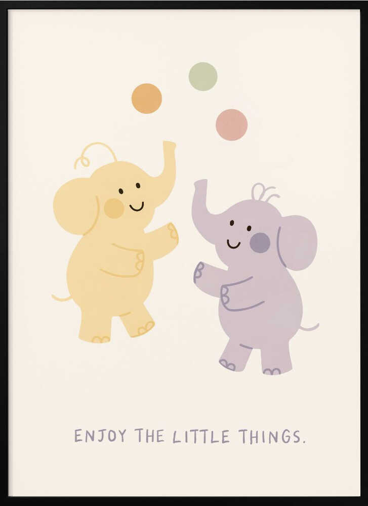 Enjoy the Little Things – Elephant Nursery Metal Wall Art