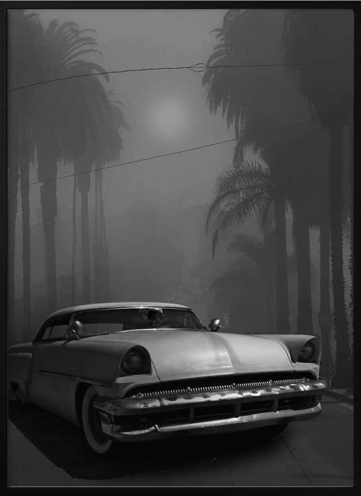 “Midnight Boulevard Classic” Car Metal Wall Art