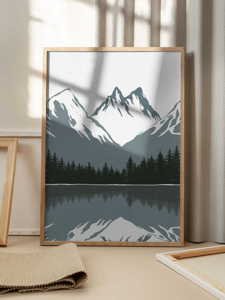 Alpine Reflection Minimalist Metal Wall Art