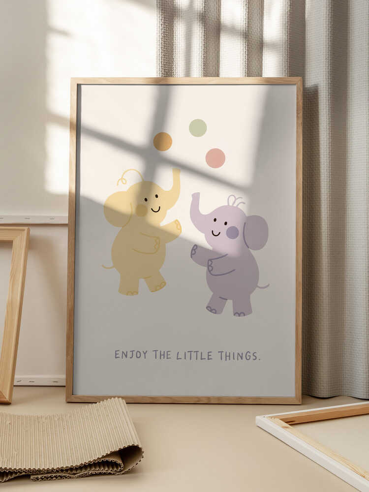 Enjoy the Little Things – Elephant Nursery Metal Wall Art