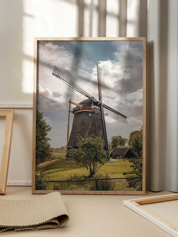 Windmill Serenity – Nature Metal  Wall Art