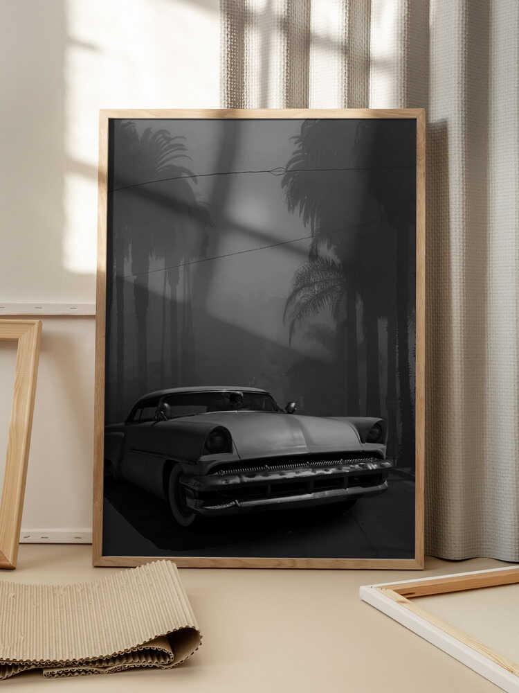 “Midnight Boulevard Classic” Car Metal Wall Art