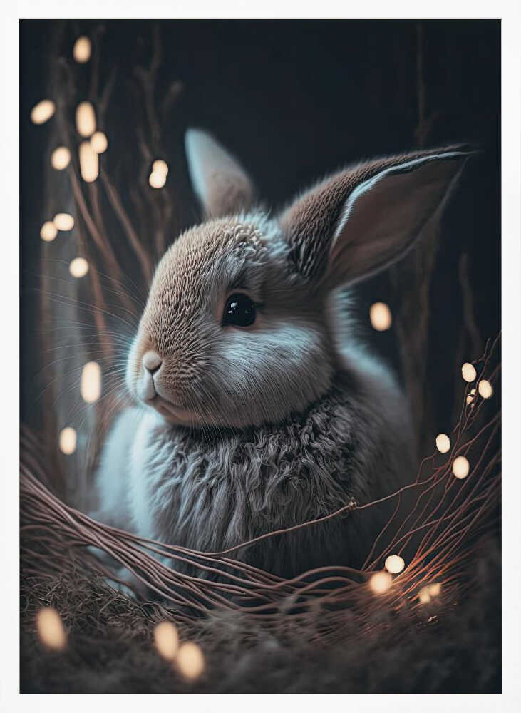 "Easter Bunny Glow Metal Wall Art"