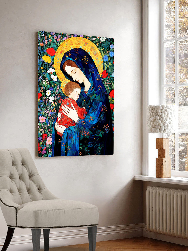 Garden of Grace – Mother Mary & Jesus HD Metal Wall Art
