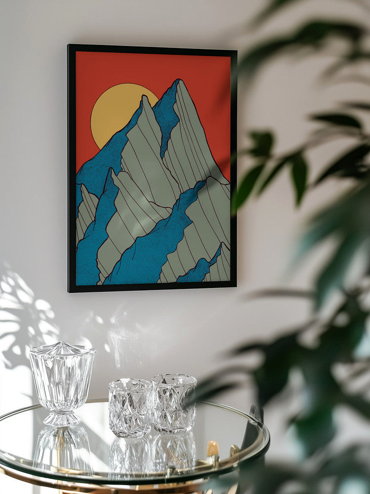 Sunrise Mountain Minimalist Metal Wall Art