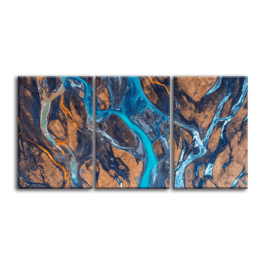 Riverine Veins Triptych-3Panel - PixMagic
