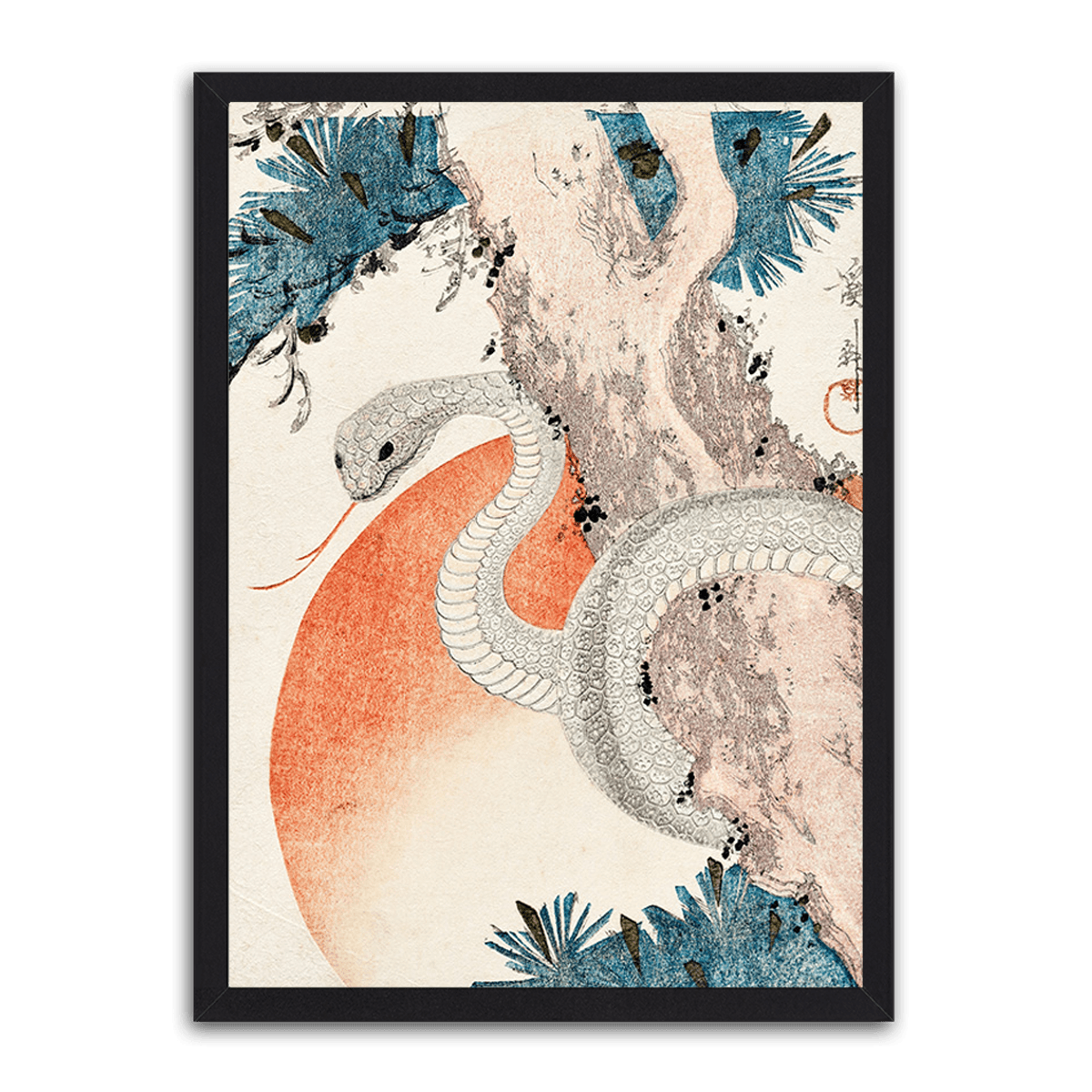 Serene Serpent - Mythical Ukiyo-e - PixMagic