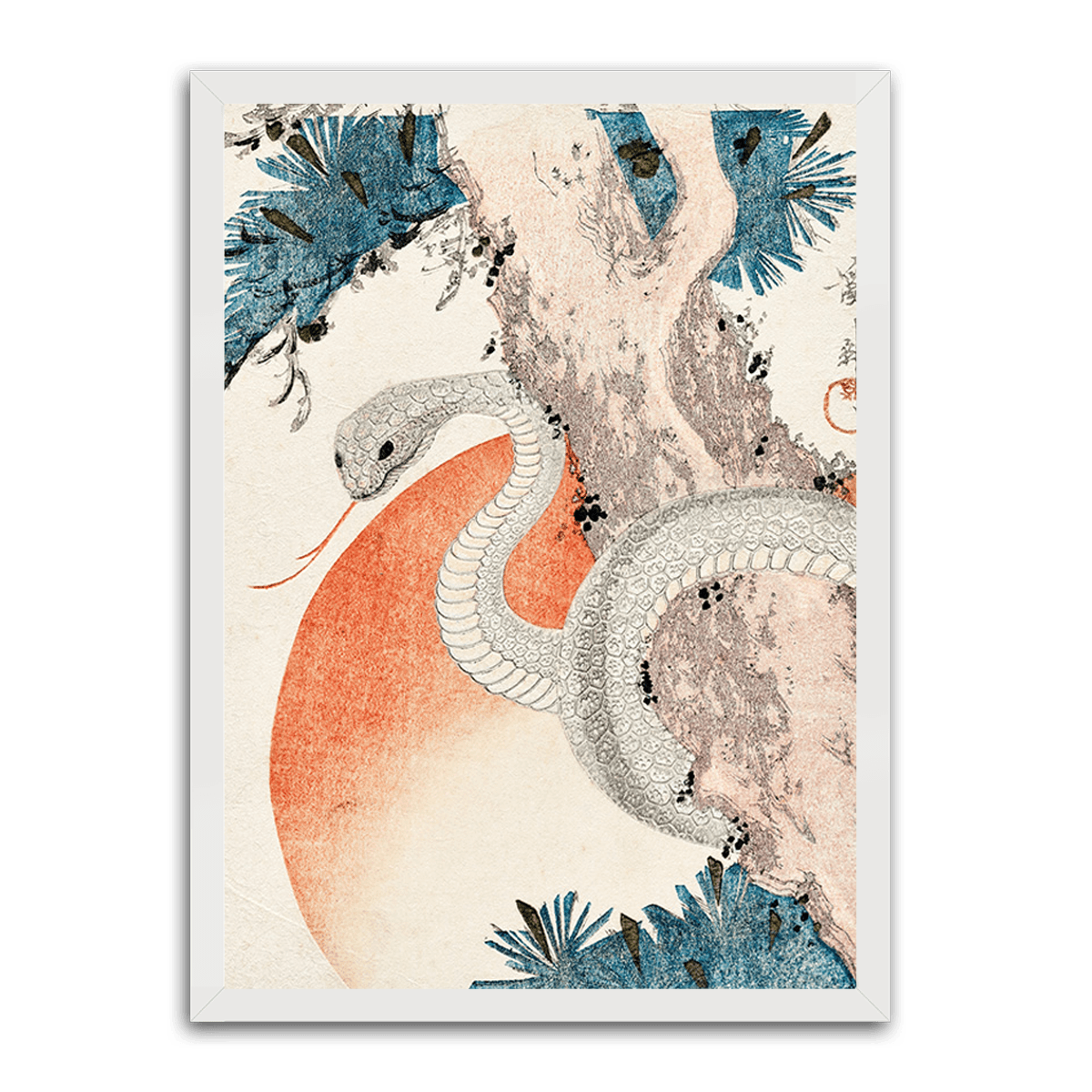 Serene Serpent - Mythical Ukiyo-e - PixMagic