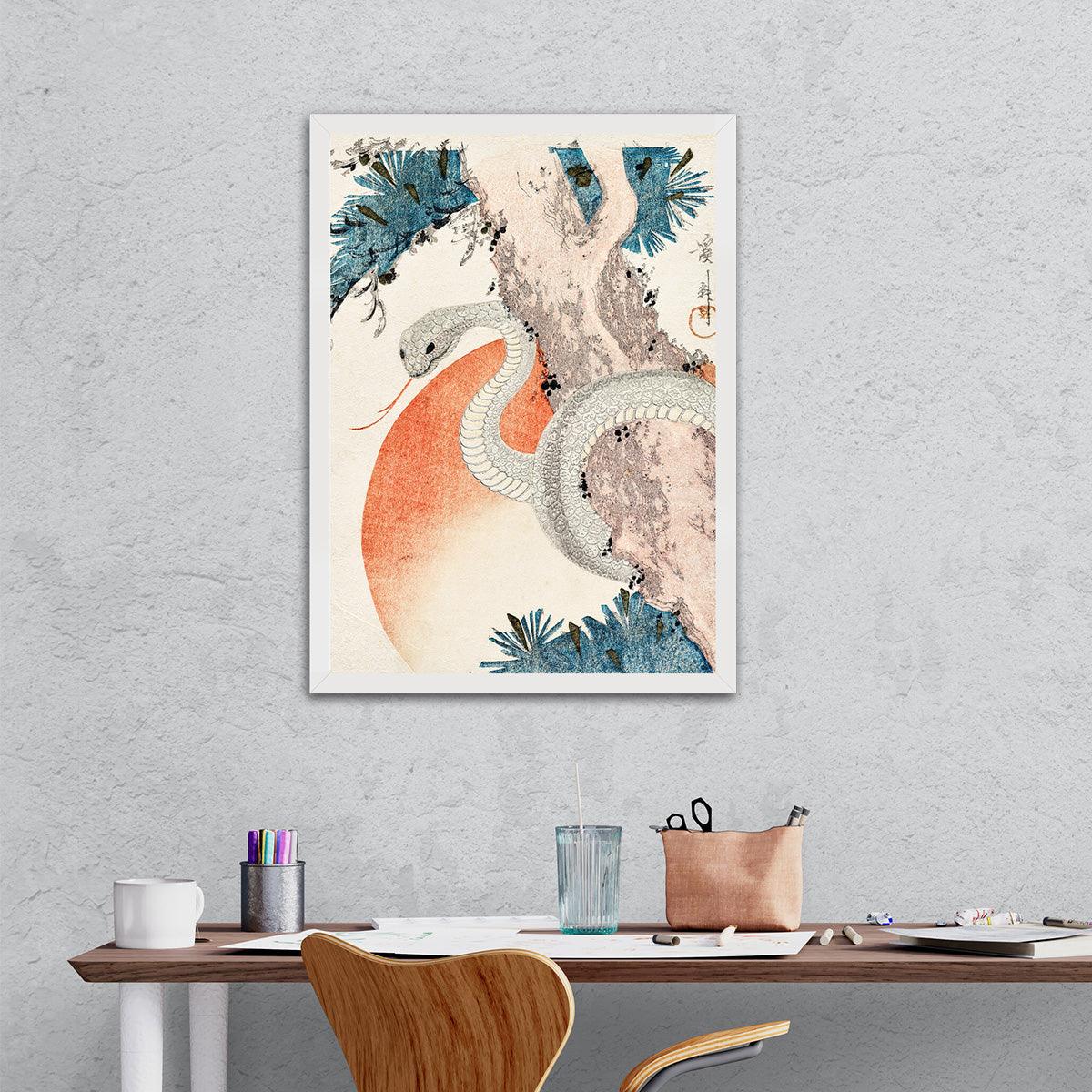 Serene Serpent - Mythical Ukiyo-e - PixMagic