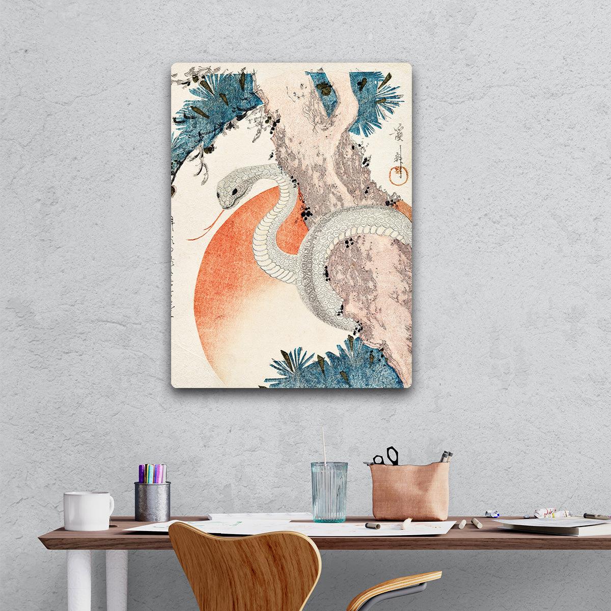 Serene Serpent - Mythical Ukiyo-e - PixMagic