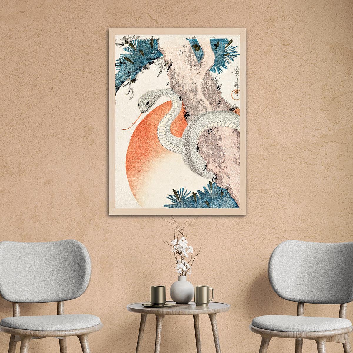 Serene Serpent - Mythical Ukiyo-e - PixMagic