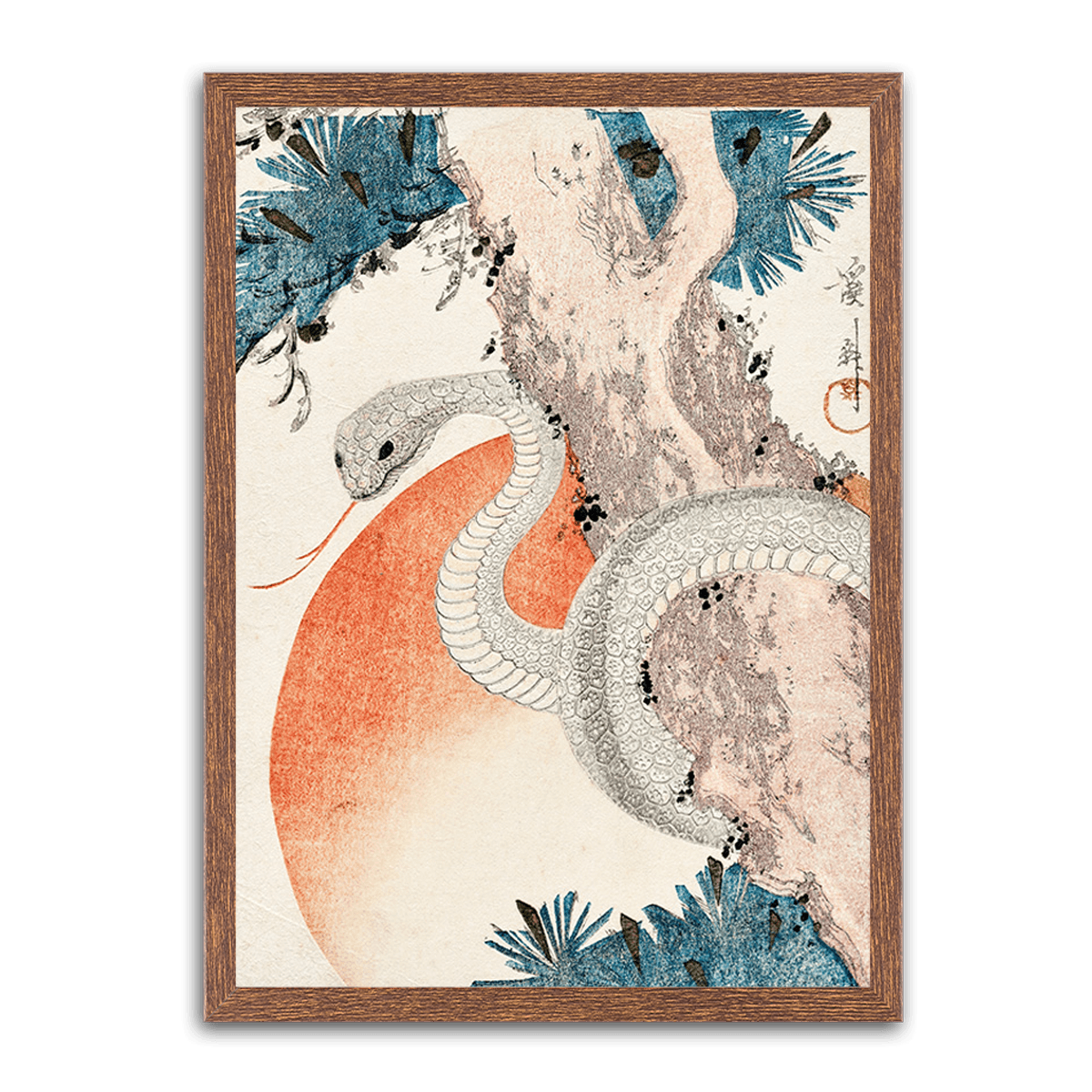 Serene Serpent - Mythical Ukiyo-e - PixMagic