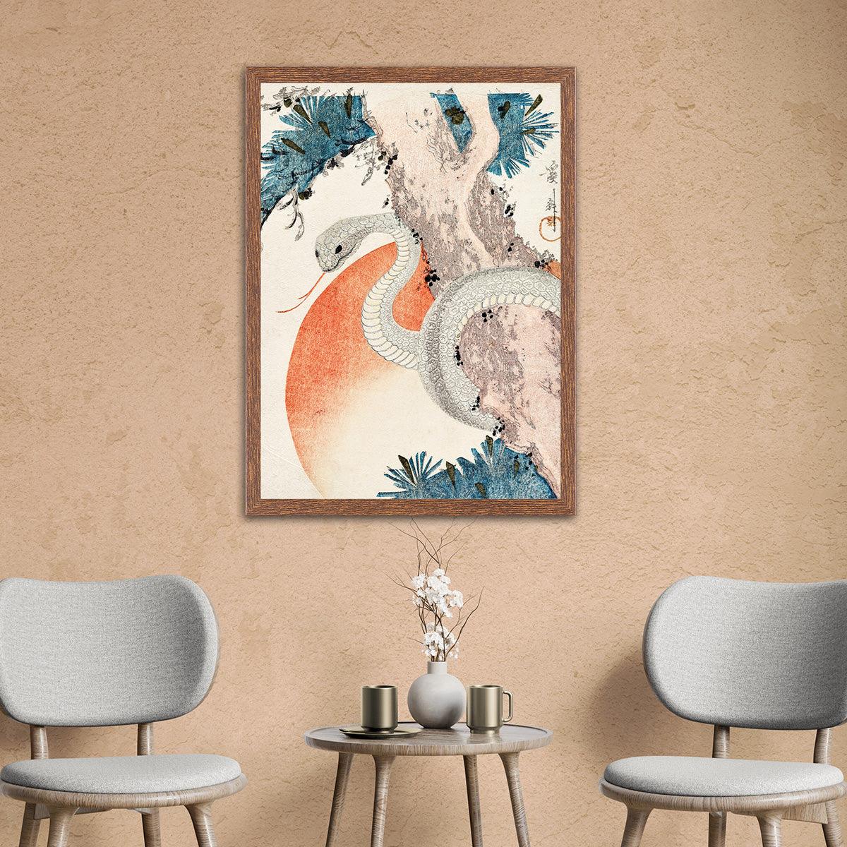 Serene Serpent - Mythical Ukiyo-e - PixMagic