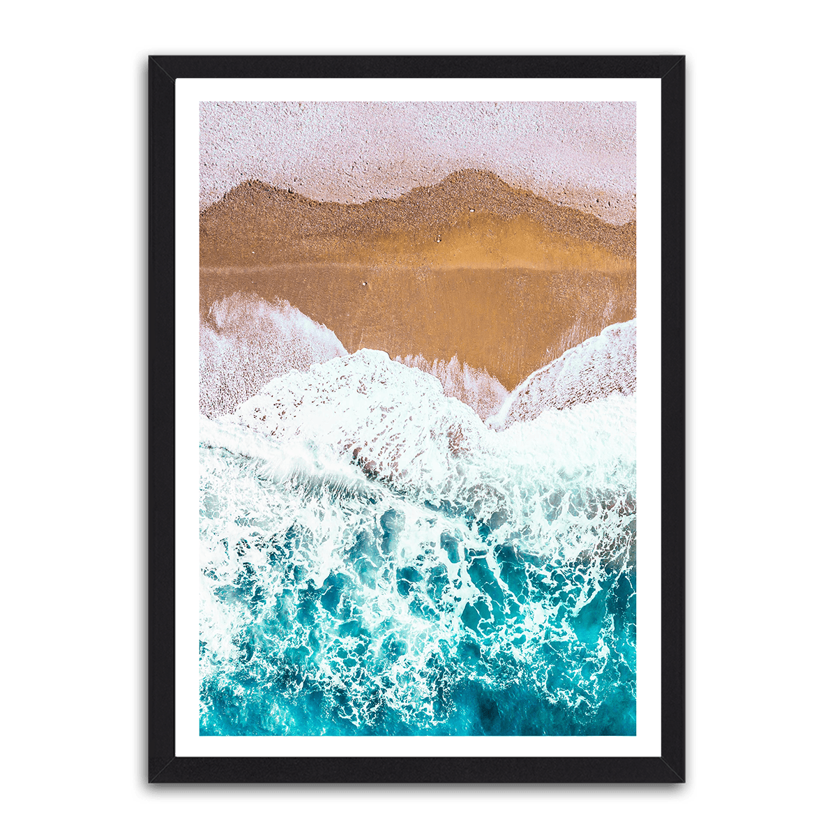Turquoise Tide: Coastal Aerial View - PixMagic