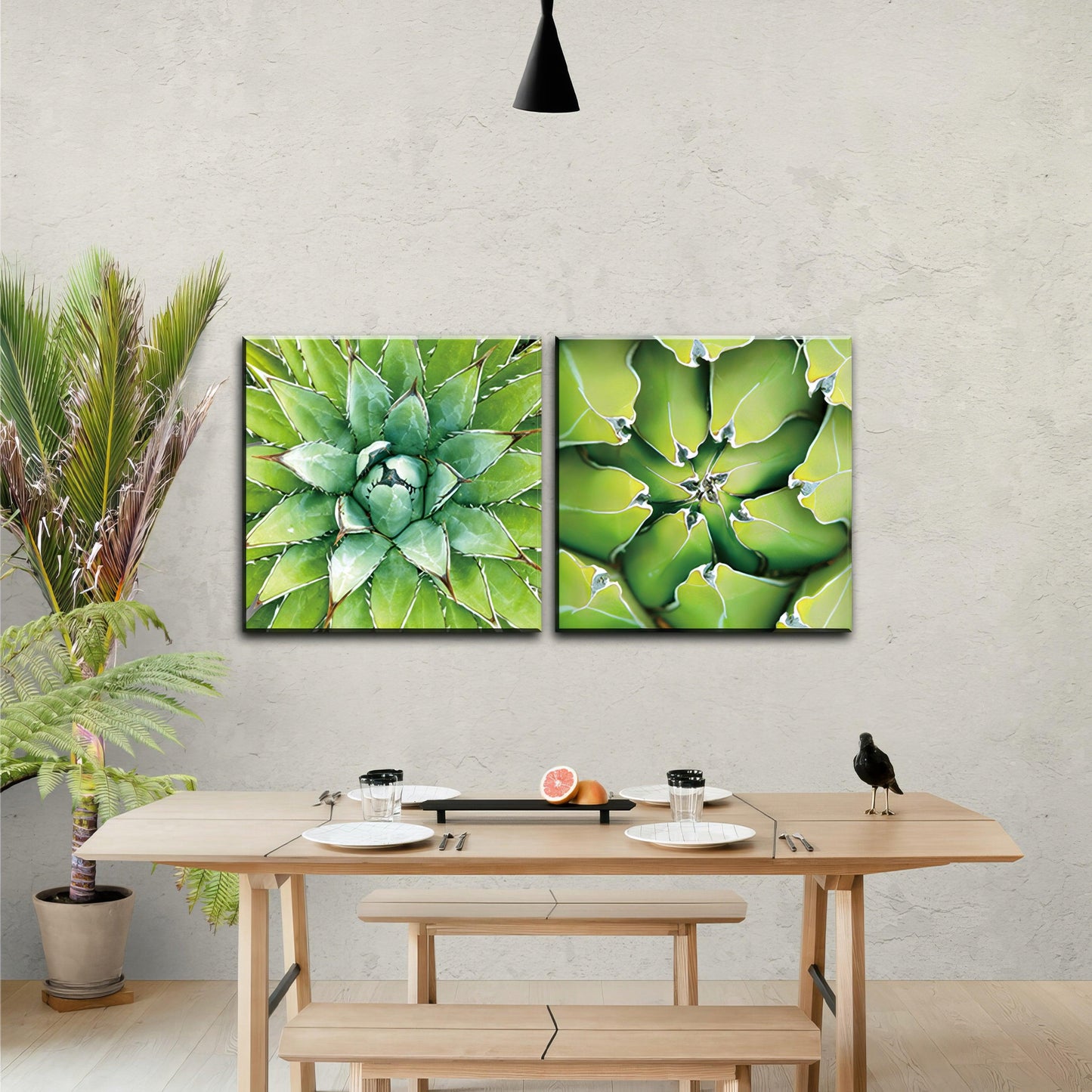 Verdant Essence Agave Duo - 2Panel.